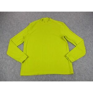 Louis Castel Shirt‎ Womens Medium 100 Yellow Mock Neck Lightweight Stretch